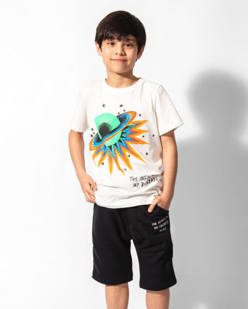 camiseta infantil estampada meninos masculina bermuda moletom